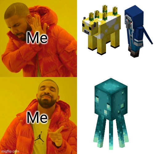 My opinion | Me; Me | image tagged in memes,drake hotline bling,minecraft | made w/ Imgflip meme maker
