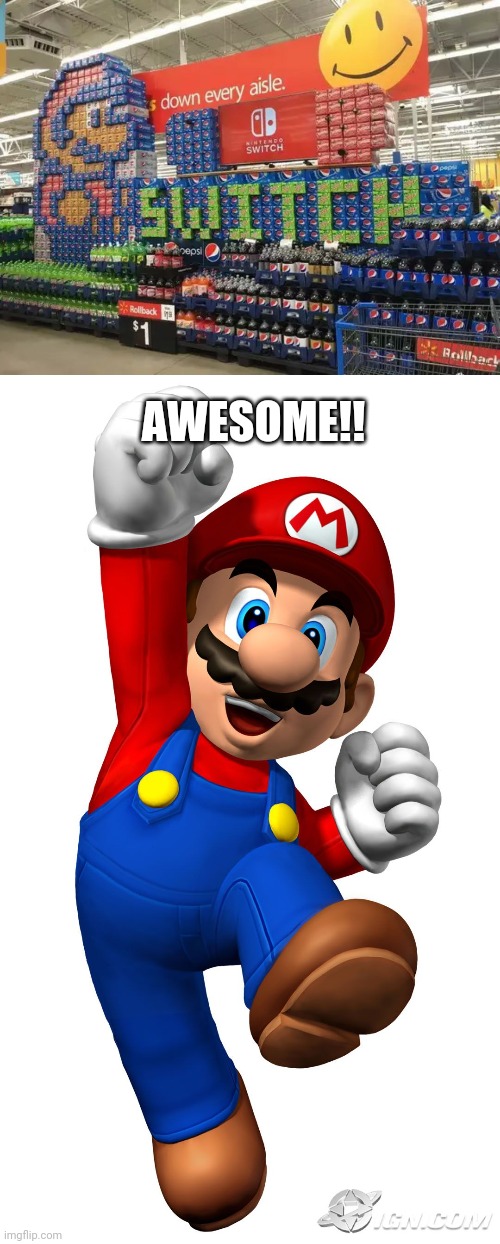 Awesome Job Work!! | AWESOME!! | image tagged in super mario,memes,nintendo,you had one job and you nailed it,funny,amazing | made w/ Imgflip meme maker