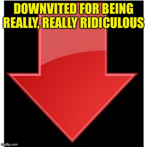 downvotes | DOWNVITED FOR BEING REALLY, REALLY RIDICULOUS | image tagged in downvotes | made w/ Imgflip meme maker