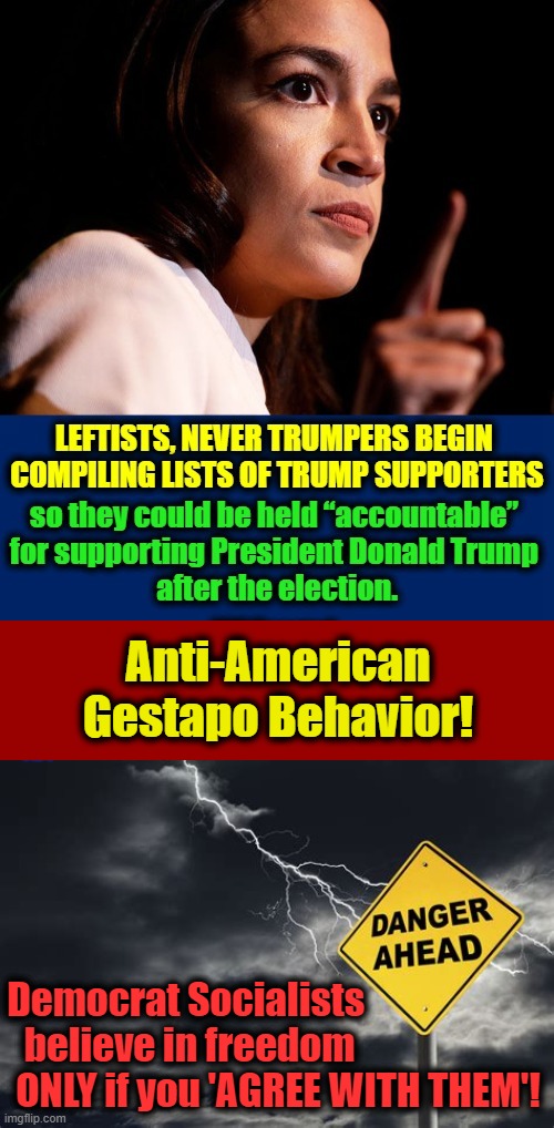 The Trump Accountability Project ~~Intolerance & Intimidation via Democrat Comrades | Anti-American Gestapo Behavior! Democrat Socialists 

believe in freedom; ONLY if you 'AGREE WITH THEM'! | image tagged in politics,political meme,democratic socialism,intolerance,freedom of speech,control | made w/ Imgflip meme maker