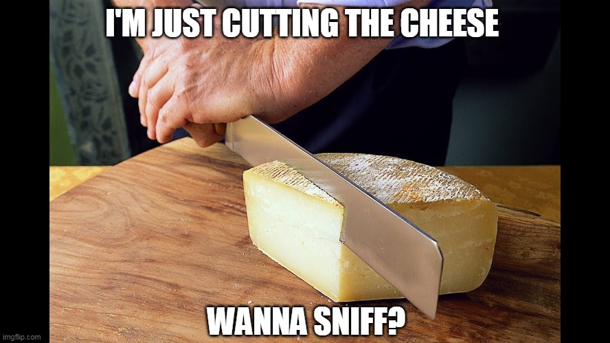 I'M JUST CUTTING THE CHEESE WANNA SNIFF? | made w/ Imgflip meme maker
