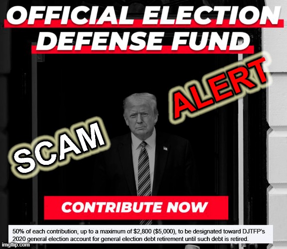 Trump still CONNING his supporters! Trump's fundraising for legal challenges also pays down campaign debt! | image tagged in con man,despicable donald,deplorable donald,campaign debt,corruption,scam | made w/ Imgflip meme maker