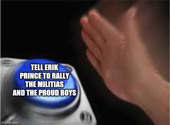 Press button | TELL ERIK PRINCE TO RALLY THE MILITIAS AND THE PROUD BOYS | image tagged in press button | made w/ Imgflip meme maker