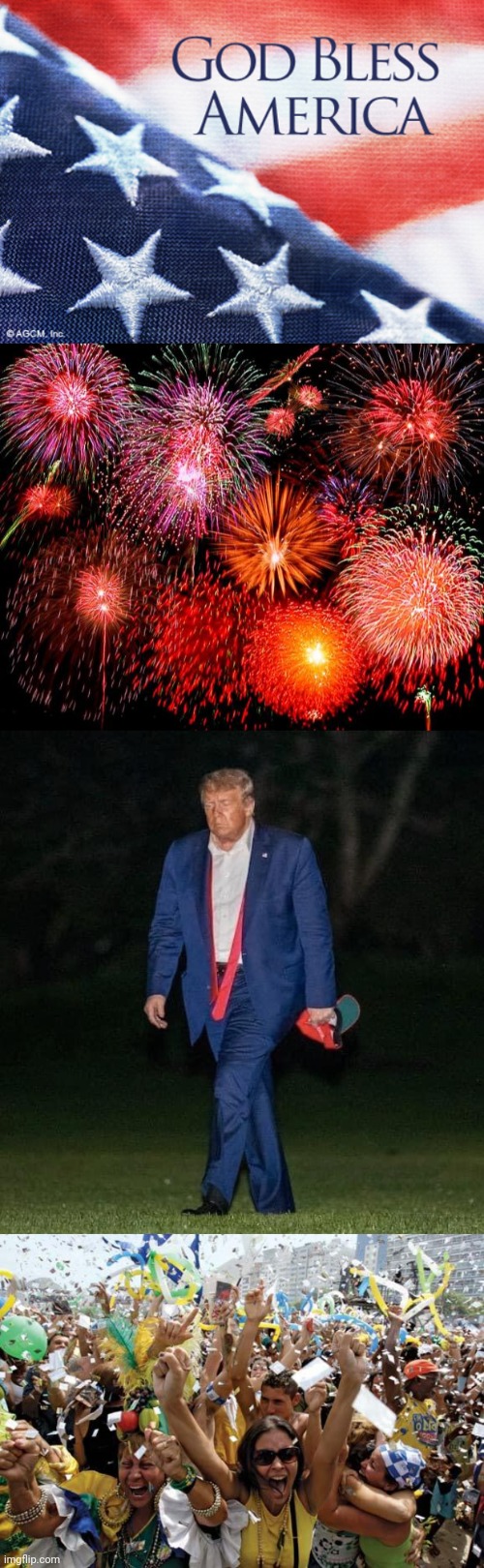 image tagged in god bless america,fireworks,sad trump,celebrate | made w/ Imgflip meme maker