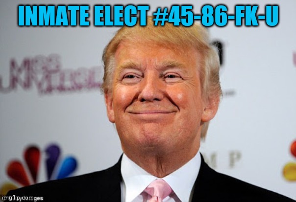 Donald trump approves | INMATE ELECT #45-86-FK-U | image tagged in donald trump approves | made w/ Imgflip meme maker