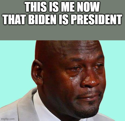 Now That Biden Is President | THIS IS ME NOW THAT BIDEN IS PRESIDENT | image tagged in joe biden,donald trump,president,michael jordan,funny,wtf | made w/ Imgflip meme maker