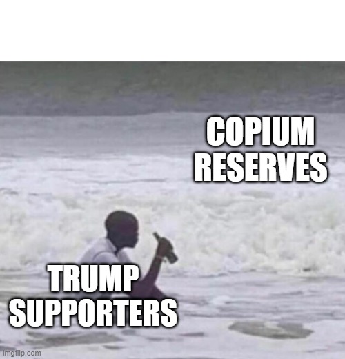 COOOOOOOOOOOOOOOOOOOOOOOOOOOOOOOPE | COPIUM RESERVES; TRUMP SUPPORTERS | image tagged in copium,it's over,2020 election,president biden,drunk guy | made w/ Imgflip meme maker