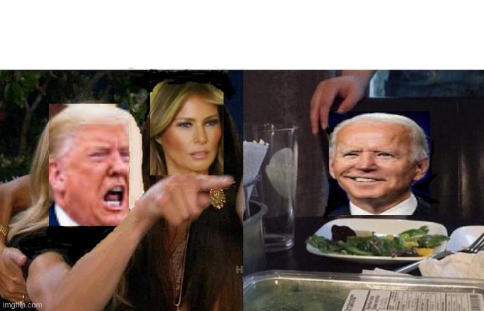 Joe takes throne away from Donald | image tagged in memes,woman yelling at cat,joe biden,donald trump,election 2020,election | made w/ Imgflip meme maker