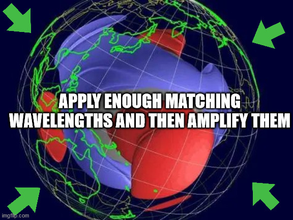 APPLY ENOUGH MATCHING WAVELENGTHS AND THEN AMPLIFY THEM | image tagged in frequency | made w/ Imgflip meme maker