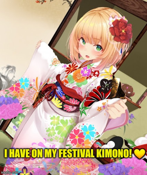 I HAVE ON MY FESTIVAL KIMONO! ? | made w/ Imgflip meme maker