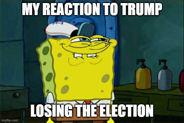 Don't You Squidward | MY REACTION TO TRUMP; LOSING THE ELECTION | image tagged in memes,don't you squidward | made w/ Imgflip meme maker