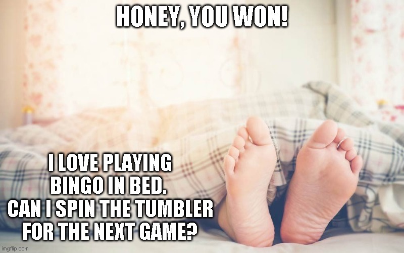 Biden | HONEY, YOU WON! I LOVE PLAYING BINGO IN BED.  CAN I SPIN THE TUMBLER FOR THE NEXT GAME? | image tagged in election 2020 | made w/ Imgflip meme maker