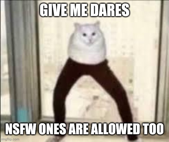 I'm bored | GIVE ME DARES; NSFW ONES ARE ALLOWED TOO | made w/ Imgflip meme maker
