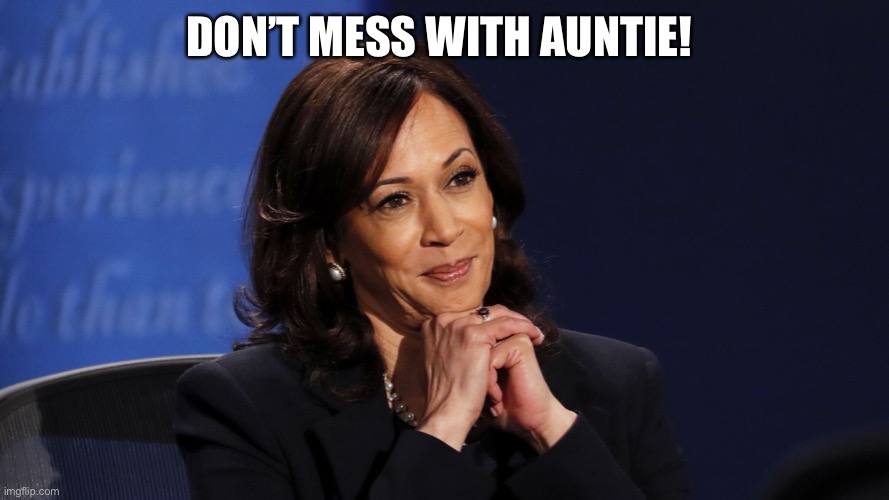 DON’T MESS WITH AUNTIE! | image tagged in kamala harris | made w/ Imgflip meme maker