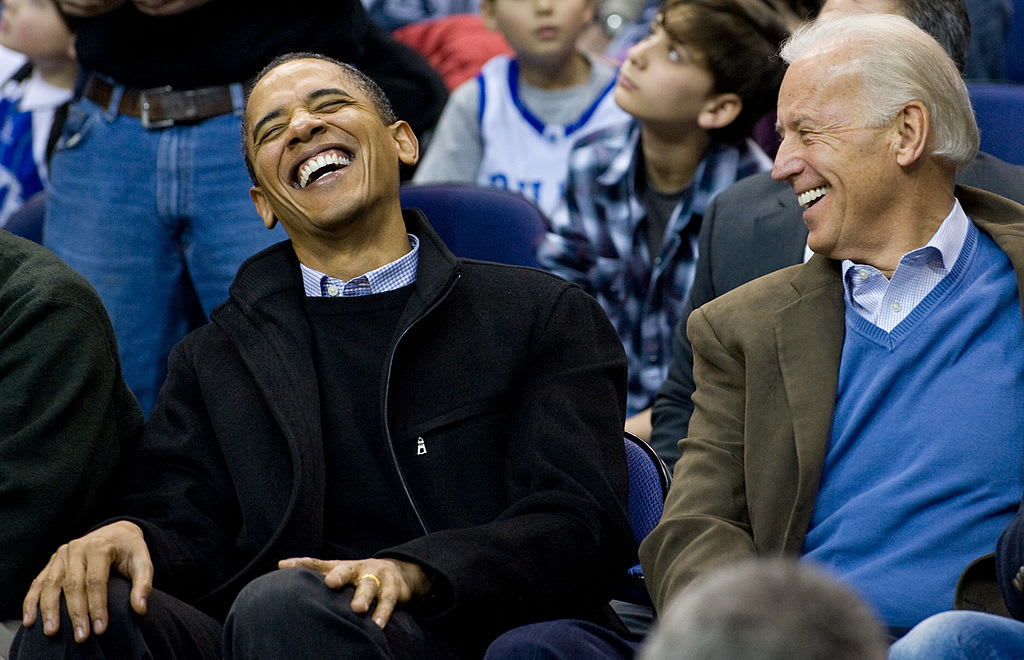 Obama Biden laughing Blank Meme Template
