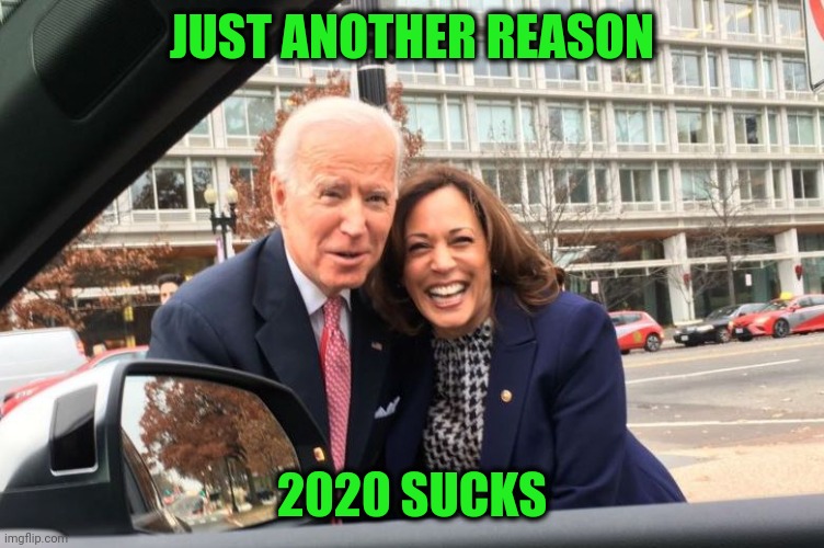 DC Immigrants | JUST ANOTHER REASON; 2020 SUCKS | image tagged in biden kamala | made w/ Imgflip meme maker