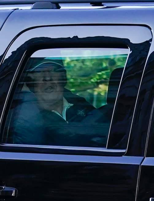 Trump in car Blank Meme Template