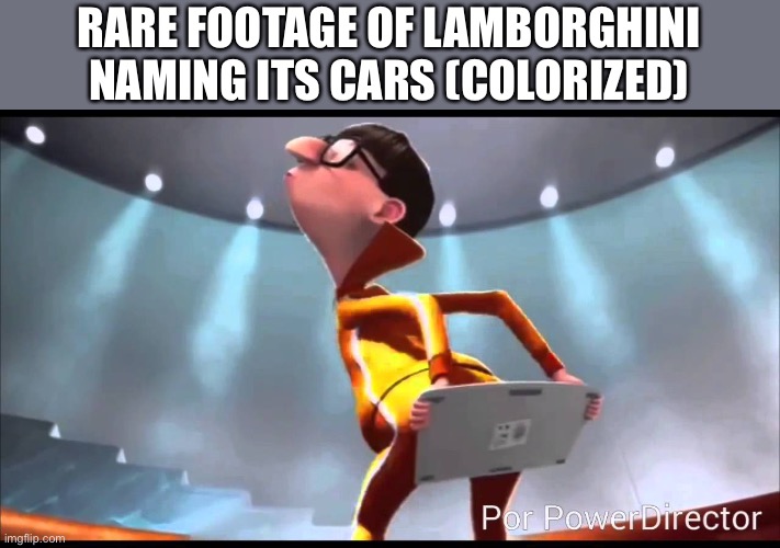 vector Keyboard | RARE FOOTAGE OF LAMBORGHINI NAMING ITS CARS (COLORIZED) | image tagged in vector keyboard | made w/ Imgflip meme maker