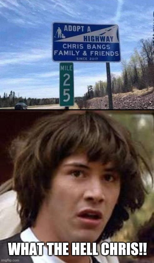 Hmmmmmm...... | WHAT THE HELL CHRIS!! | image tagged in memes,conspiracy keanu | made w/ Imgflip meme maker