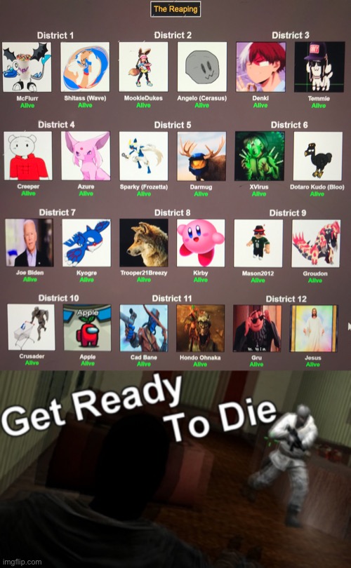 Let the games begin I guess | image tagged in get ready to die | made w/ Imgflip meme maker