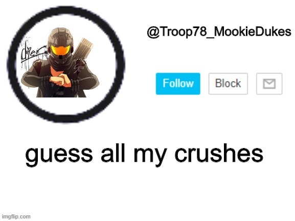 I've had 4 i think- | guess all my crushes | image tagged in troop78_mookiedukes | made w/ Imgflip meme maker