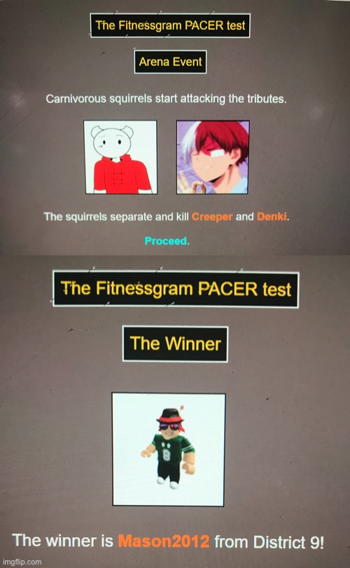 GG Mason (THEY NEEDED AN ARENA EVENET TO END THE GAMES XD) | made w/ Imgflip meme maker