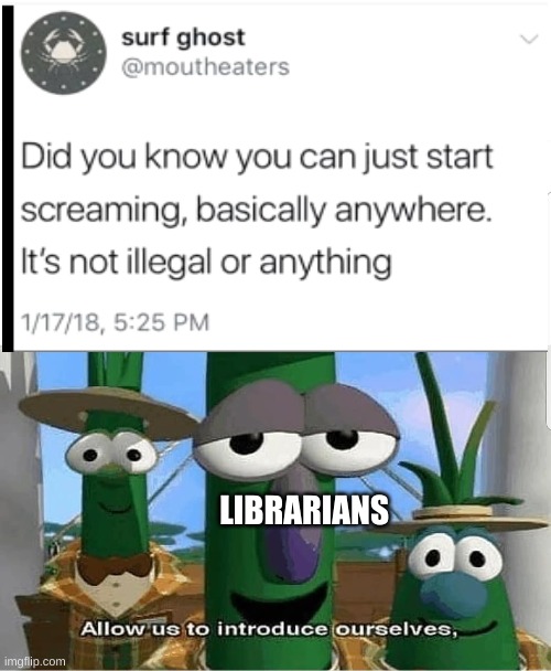 LIBRARIANS | image tagged in allow us to introduce ourselves | made w/ Imgflip meme maker