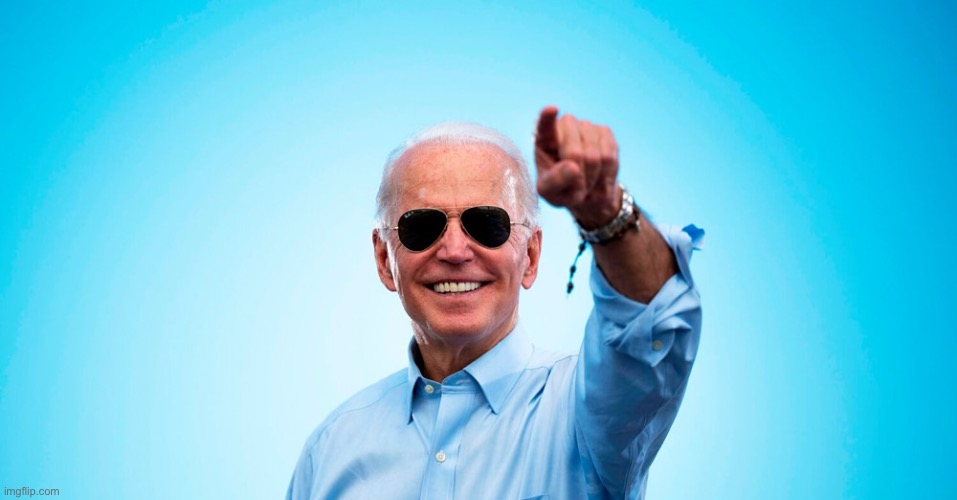 Biden sunglasses pointing | image tagged in joe biden,biden | made w/ Imgflip meme maker