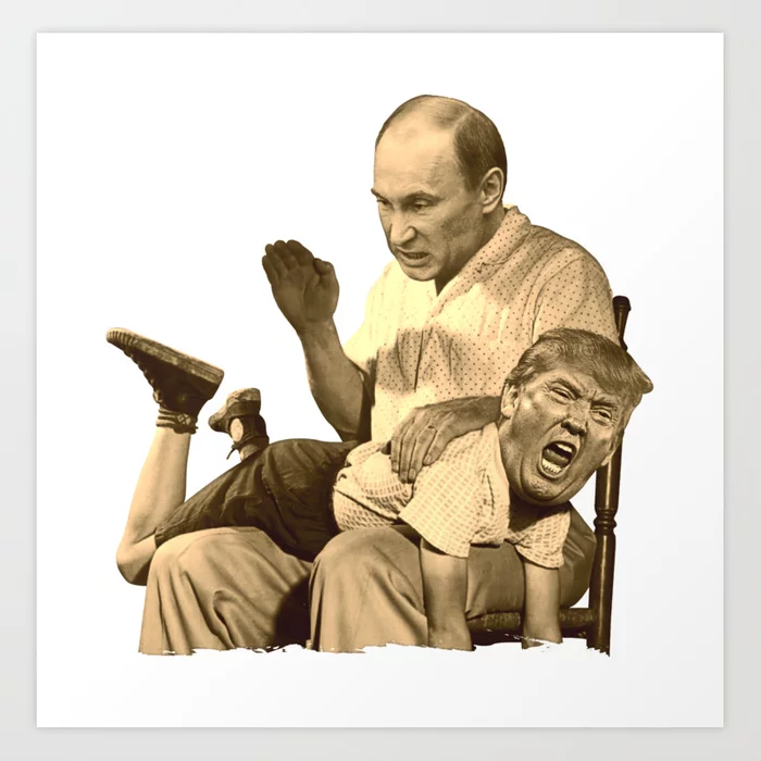 putin spanking trump by asian sweatshop Blank Meme Template