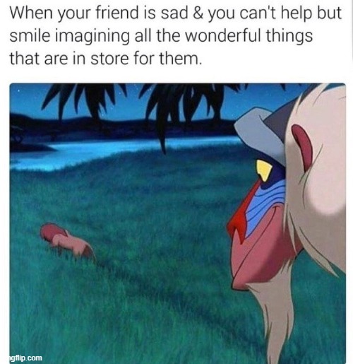 i cried when i saw this don't ask why ;--; | image tagged in wholesome,lion king,simba rafiki lion king,cute,aww,adorable | made w/ Imgflip meme maker