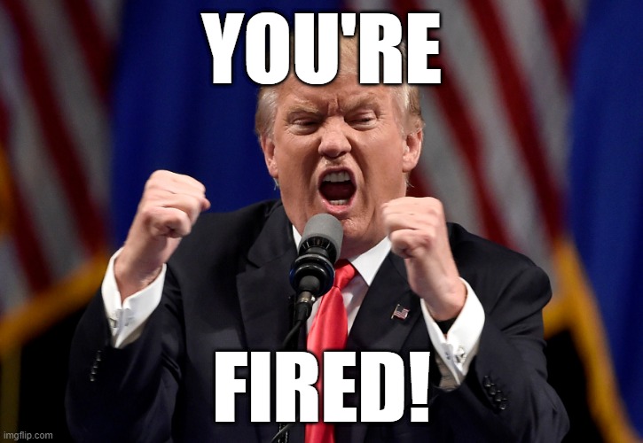 Trump, You're Fired! | YOU'RE; FIRED! | image tagged in trump,you're fired,2020 elections | made w/ Imgflip meme maker