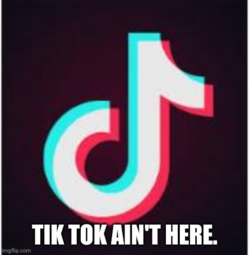 Tik Tok | TIK TOK AIN'T HERE. | image tagged in tik tok | made w/ Imgflip meme maker