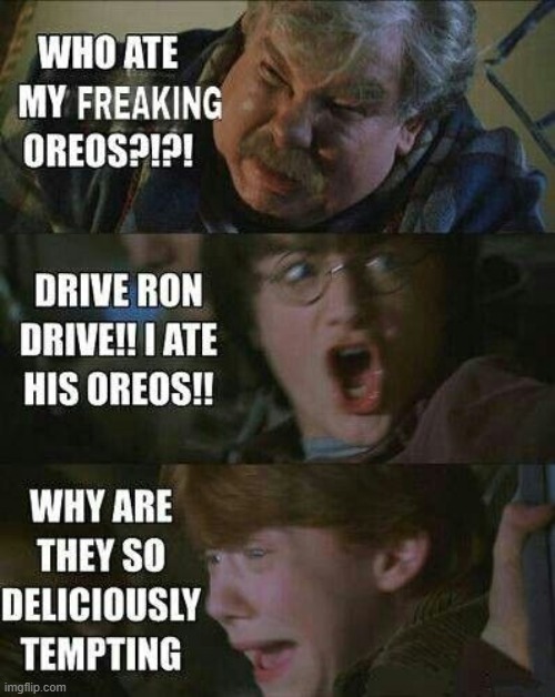 meme | image tagged in harry potter,oreos | made w/ Imgflip meme maker