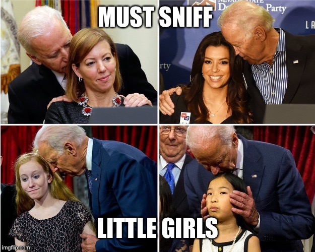 Sniffer | MUST SNIFF; LITTLE GIRLS | image tagged in joe biden worries | made w/ Imgflip meme maker