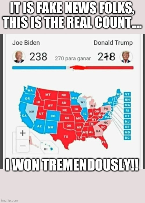 Trump won bigly...sharpy style | IT IS FAKE NEWS FOLKS, THIS IS THE REAL COUNT.... I WON TREMENDOUSLY!! | image tagged in election 2020,2020 elections,rigged elections,joe biden,never trump,maga | made w/ Imgflip meme maker