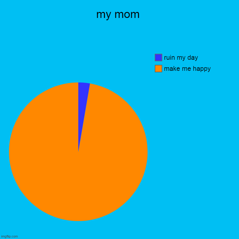 my mom | make me happy, ruin my day | image tagged in charts,pie charts | made w/ Imgflip chart maker