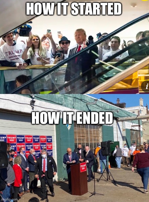 How it started | HOW IT STARTED; HOW IT ENDED | image tagged in trump,fail | made w/ Imgflip meme maker