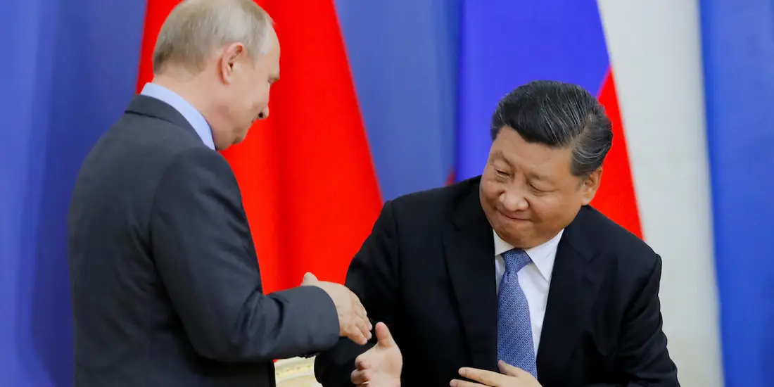 High Quality Putin Xi handshake Blank Meme Template
