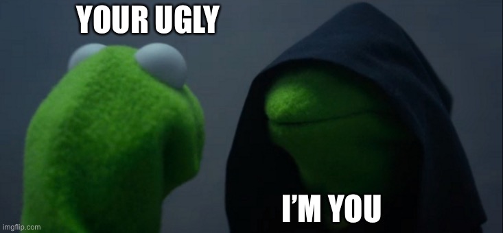 Evil Kermit | YOUR UGLY; I’M YOU | image tagged in memes,evil kermit | made w/ Imgflip meme maker