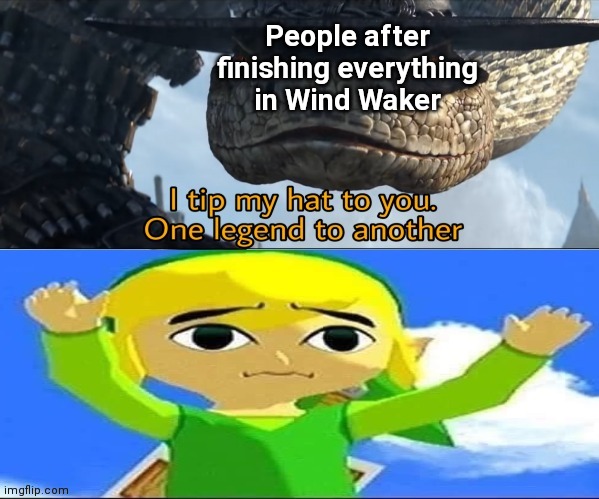 I'm still doing the after game file which is pretty funny | People after finishing everything in Wind Waker | image tagged in loz,wind waker,nintendo | made w/ Imgflip meme maker