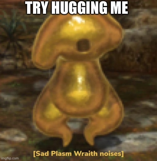 Sad plasm wraith noises | TRY HUGGING ME | image tagged in sad plasm wraith noises | made w/ Imgflip meme maker