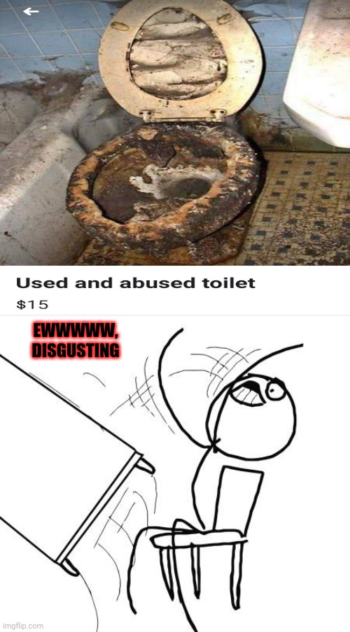 That's so gross. |  EWWWWW, DISGUSTING | image tagged in memes,table flip guy,funny,bathroom,toilet,how about no | made w/ Imgflip meme maker