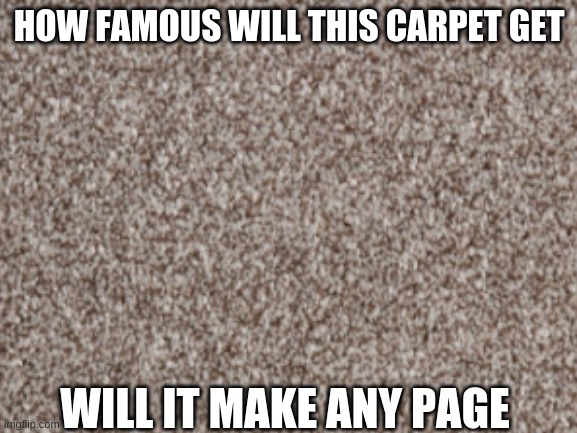 carpet | HOW FAMOUS WILL THIS CARPET GET; WILL IT MAKE ANY PAGE | image tagged in magikarp | made w/ Imgflip meme maker