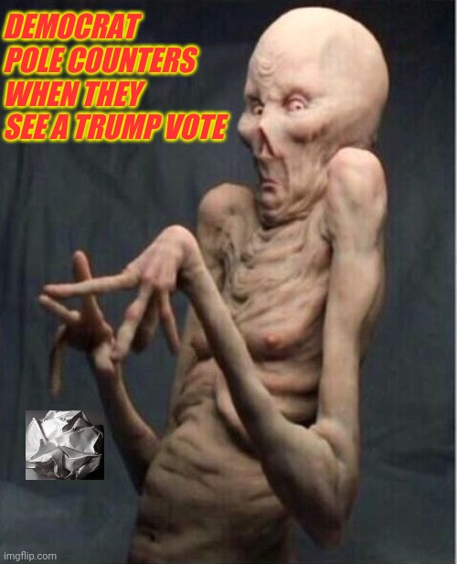 Stolen election | DEMOCRAT POLE COUNTERS WHEN THEY SEE A TRUMP VOTE | image tagged in trump 2020,stolen | made w/ Imgflip meme maker