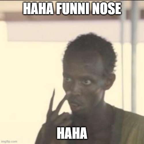 Look At Me | HAHA FUNNI NOSE; HAHA | image tagged in memes,look at me | made w/ Imgflip meme maker