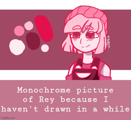 It's a bit trashy, but I kinda like it. | Monochrome picture of Rey because I haven't drawn in a while | made w/ Imgflip meme maker