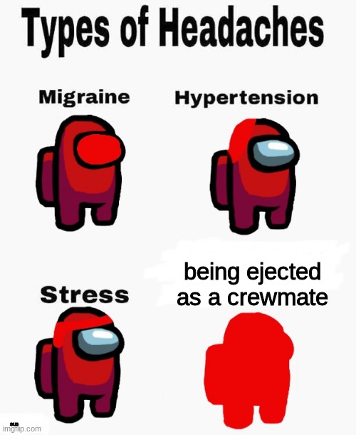 i can relate | being ejected as a crewmate; sus | image tagged in among us types of headaches | made w/ Imgflip meme maker