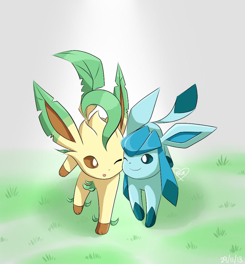 High Quality Leafeon x glaceon Blank Meme Template