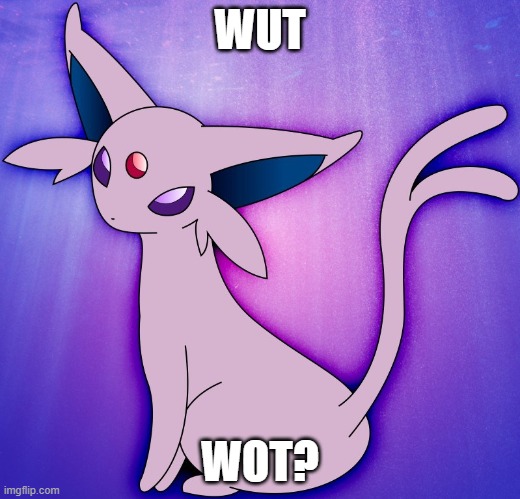 lol | WUT; WOT? | image tagged in espeon | made w/ Imgflip meme maker