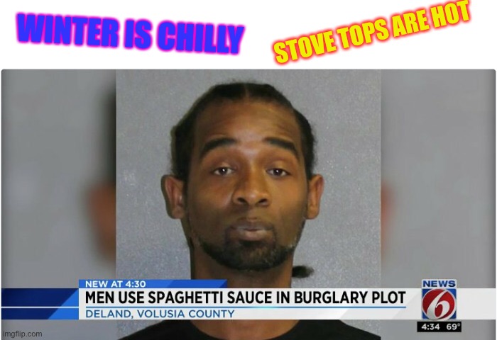 happy tuesday | STOVE TOPS ARE HOT; WINTER IS CHILLY | image tagged in spaghetti plot,burglar,headline | made w/ Imgflip meme maker